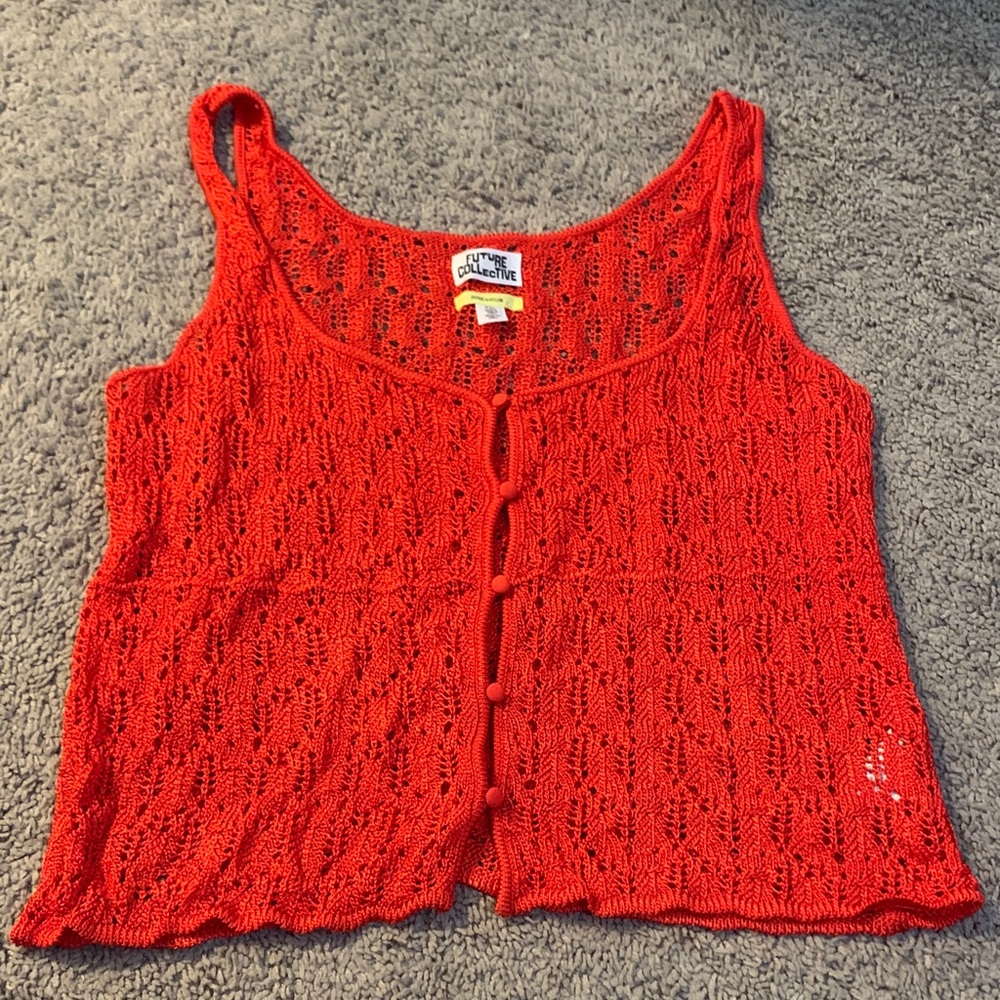 Future Collective Red Knit Camisole